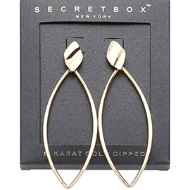 SECRET BOX_14K Gold Dipped Open Marquise Dangle Earrings