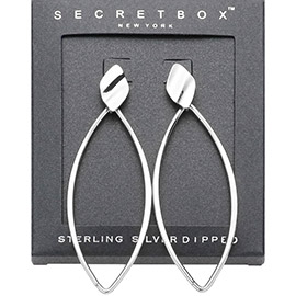 SECRET BOX_Sterling Silver Dipped Open Marquise Dangle Earrings