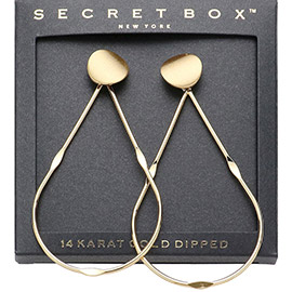 SECRET BOX_14K Gold Dipped Open Teardrop Dangle Earrings