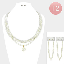 12PCS - Pearl Poitned Layered Necklaces