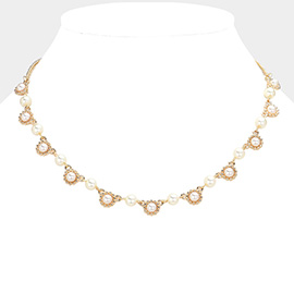 Pearl Cluster Link Necklace
