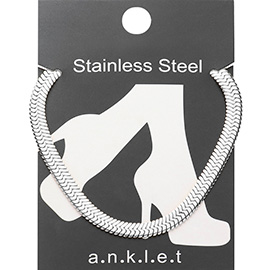 Stainless Steel Herringbone Chain Anklet