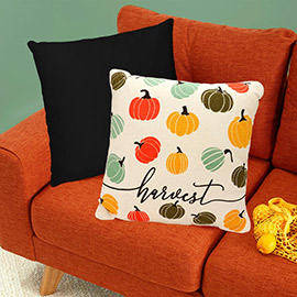 Harvest Message Pumpkin Pattern Pillow / Cushion