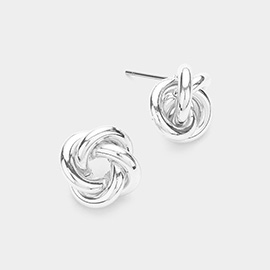 Metal Knot Stud Earrings