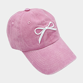 Embroidered Bow Baseball Cap