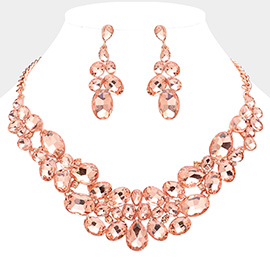 Multi Stone Bubble Cluster Evening Necklace