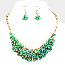 Faceted Beaded Bib Necklace