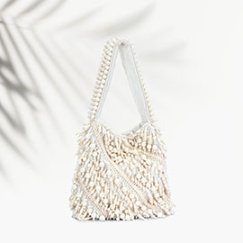 Beads Embellished Mini Bucket Bag