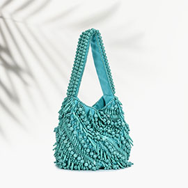 Beads Embellished Mini Bucket Bag