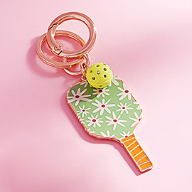 Enamel Pickleball Paddle Keychain