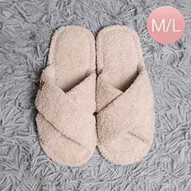 Solid Criss Cross Soft Home Indoor Floor Slippers