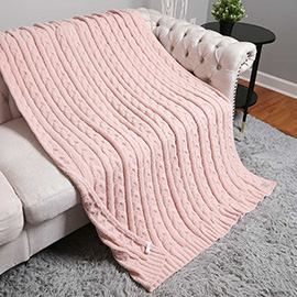 Braided Cable Knit Throw Blanket