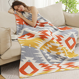 Tribal Geo Pattern Throw Blanket