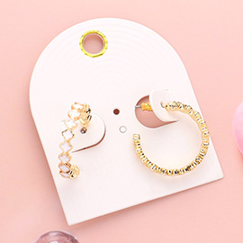 Enamel Quatrefoil Hoop Earrings