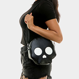 Faux Leather Skull Crossbody Bag