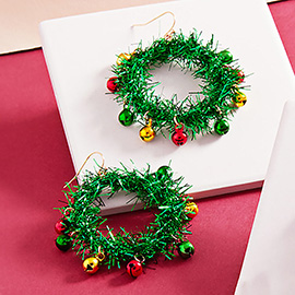 Christmas Tinsel Wreath Dangle Earrings