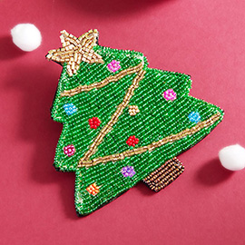 Beaded Christmas Tree Coaster