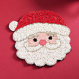 Beaded Christmas Santa Coaster