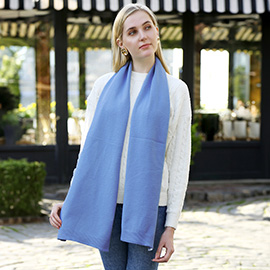 Solid Colore Ribbed Oblong Scarf