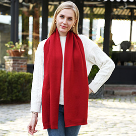 Solid Colore Ribbed Oblong Scarf