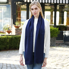 Solid Colore Ribbed Oblong Scarf