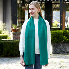 Solid Colore Ribbed Oblong Scarf