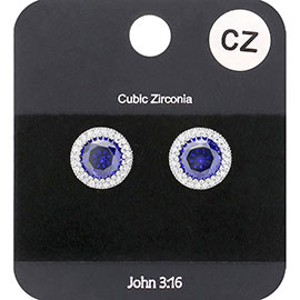 Cubic Zirconia Stud Evening Earrings