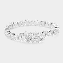 Marquise Diamond Shaped CZ Stone Adjustable Evening Bracelet