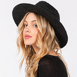 Chenille Pattern Fedora Hat with Braided Band