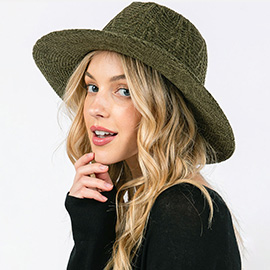 Chenille Pattern Fedora Hat with Braided Band