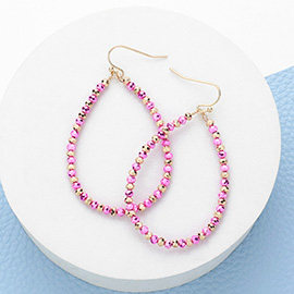 Faceted Beaded Open Teardrop Dangle Earrings