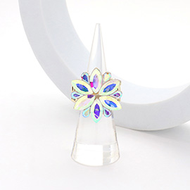 Marquise Glass Stone Cluster Flower Stretch Ring