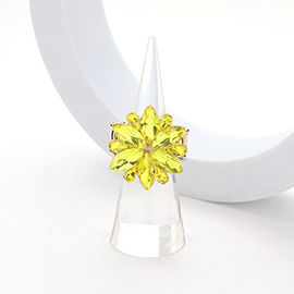 Marquise Glass Stone Cluster Flower Stretch Ring