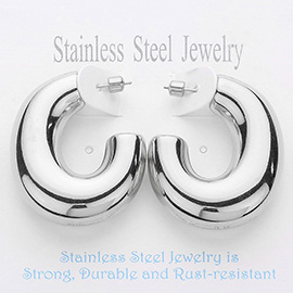 Chunky Stainless Steel Hoop Earrings