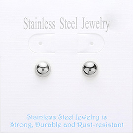 Stainless Steel Ball Stud Earrings