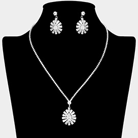 Teardrop CZ Stone Pointed Pendant Rhinestone Paved Necklace