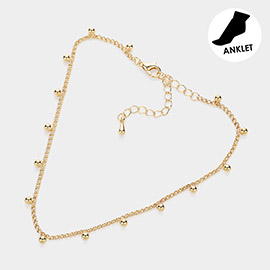 Brass Metal Ball Station Anklet