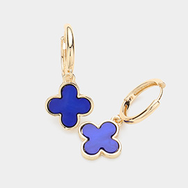 Quatrefoil Dangle Huggie Earrings