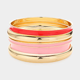 5PCS - Enamel Metal Multi Layered Bangle Bracelets