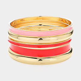 5PCS - Enamel Metal Multi Layered Bangle Bracelets