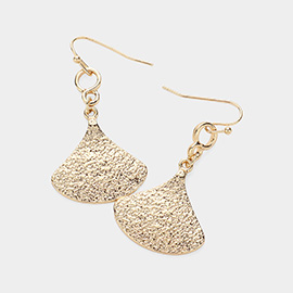 Textured Metal Plate Dangle Earrings