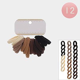 12 SET OF 28 - Plain Fabric Stretchable Hair Bands