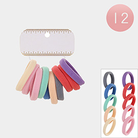 12 SET OF 10 - Plain Fabric Stretchable Hair Bands