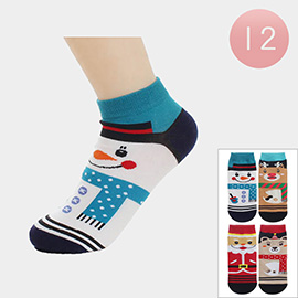 12PAIRS - Christmas Theme Character Pointed Socks