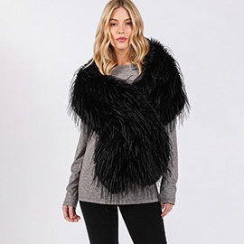 Faux Fur Pull Through Shawl