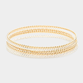 6PCS - Metal Rope Layered Bangle Bracelets