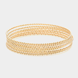 6PCS - Metal Rope Layered Bangle Bracelets