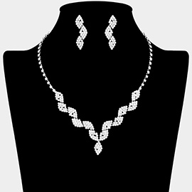 Marquise Rhinestone Paved Necklace