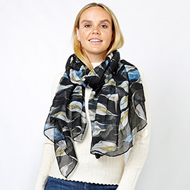 Floral Print Oblong Scarf