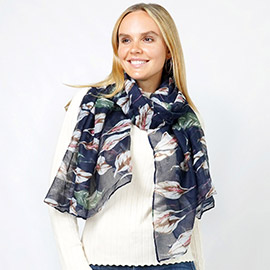 Floral Print Oblong Scarf